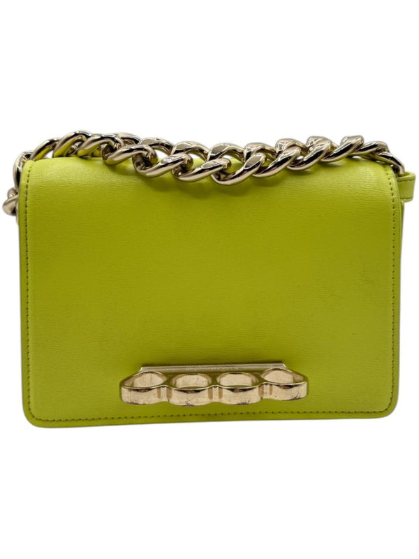 Alexander McQueen Women’s Lichen Green Leather Knuckle Mini Shoulder Bag
