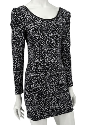 Custo Barcelona Long-Sleeve Printed Mini Dress – Size 0