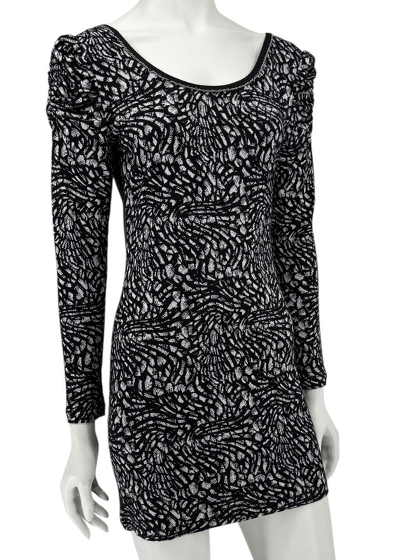 Custo Barcelona Long-Sleeve Printed Mini Dress – Size 0