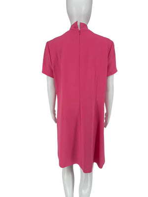 Pamella Roland Fuchsia Cold Shoulder Shift Dress – Large