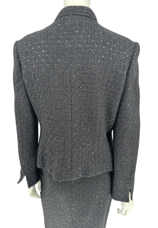 Les Copains Black Textured Wool Blend Skirt Suit – Size 10 (NWT)