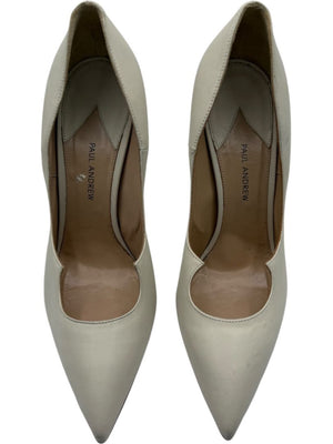 Paul Andrew Ivory Leather Scallop Pumps - Size 39