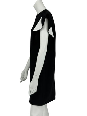 Givenchy Black & White Ruffle Sleeve Shift Dress - Size FR 40
