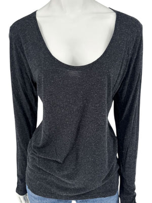 Pauw Amsterdam Charcoal Modal-Cashmere Long Sleeve Top – Size 40 (US M)