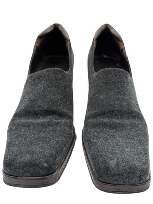 Donald J Pliner Grey Felt & Leather Wedge Pumps – Size 9.5