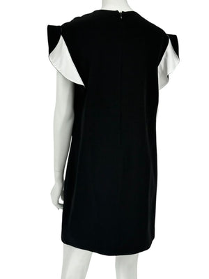 Givenchy Black & White Ruffle Sleeve Shift Dress - Size FR 40