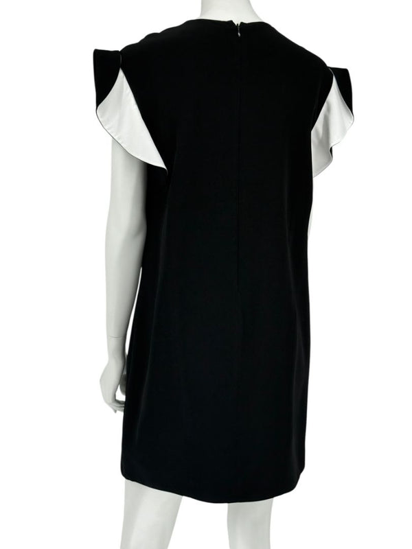 Givenchy Black & White Ruffle Sleeve Shift Dress - Size FR 40