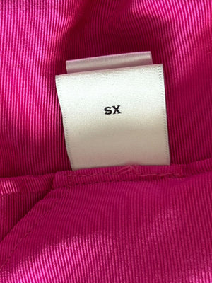 Adam Lippes Fuchsia Balloon-Sleeve Tiered Mini Dress – Size XS