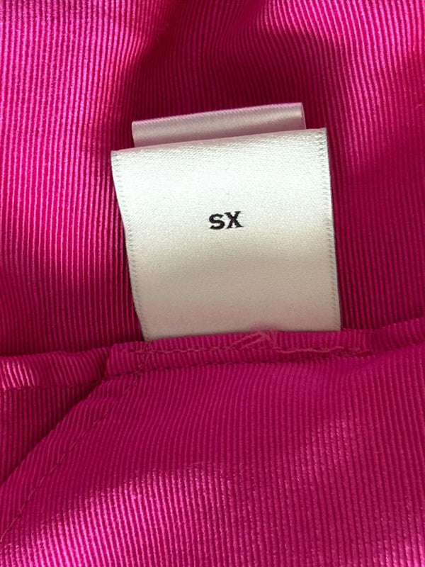 Adam Lippes Fuchsia Balloon-Sleeve Tiered Mini Dress – Size XS