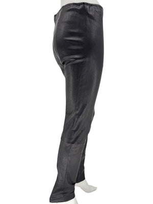 The Row Black Lambskin-Front Legging Pants – Size Large