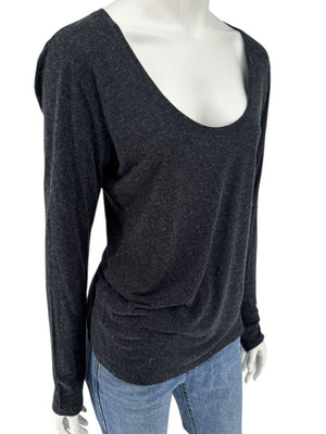 Pauw Amsterdam Charcoal Modal-Cashmere Long Sleeve Top – Size 40 (US M)