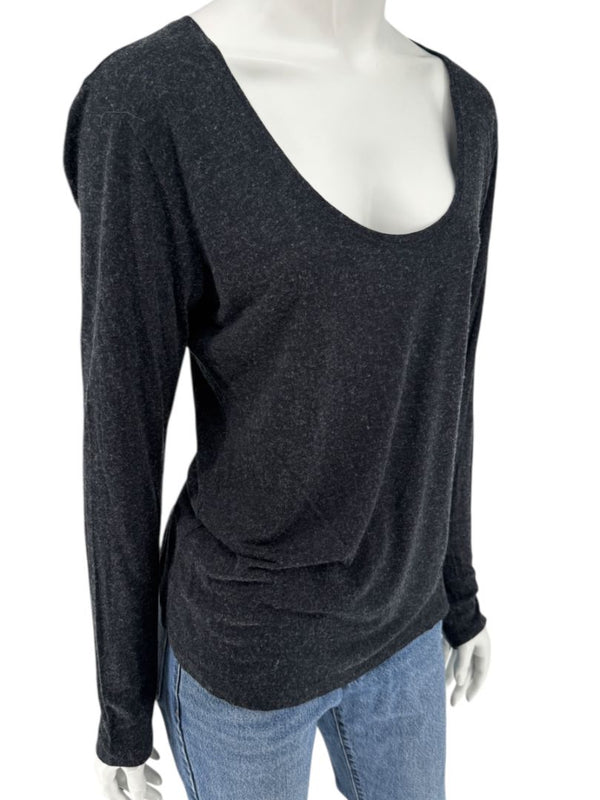 Pauw Amsterdam Charcoal Modal-Cashmere Long Sleeve Top – Size 40 (US M)