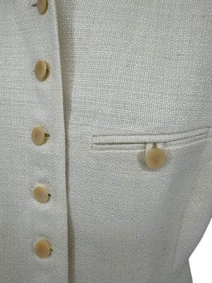 Linda Allard for Ellen Tracy Women’s Ivory Linen-Blend Vest – Size 14