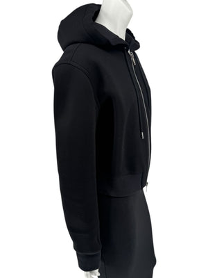 Givenchy Paris Black Cropped Zip Hoodie – Size M