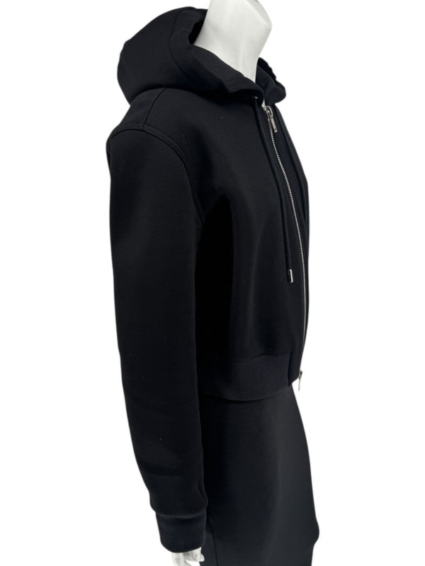 Givenchy Paris Black Cropped Zip Hoodie – Size M