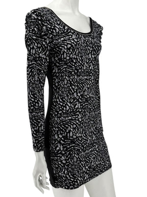 Custo Barcelona Long-Sleeve Printed Mini Dress – Size 0