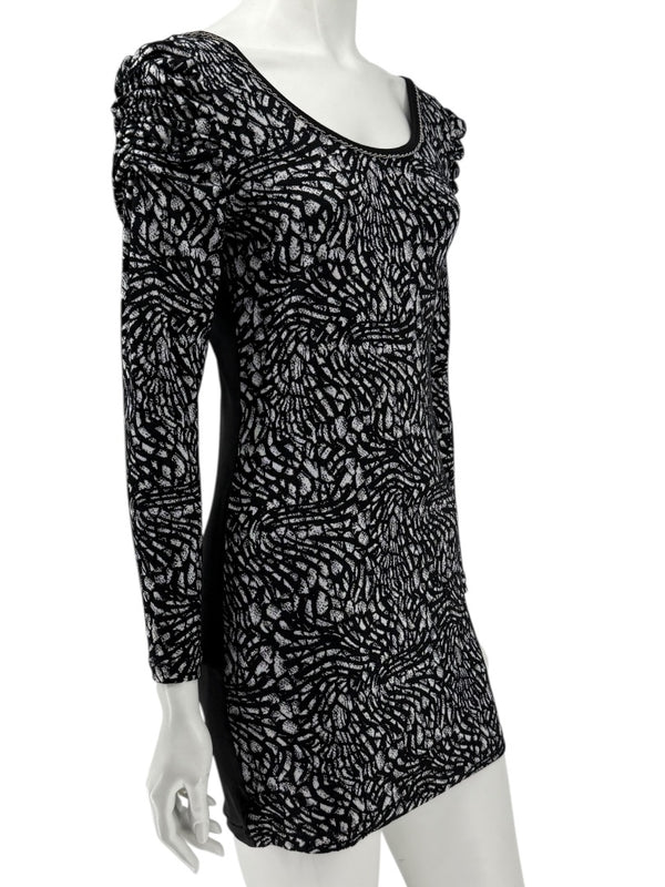 Custo Barcelona Long-Sleeve Printed Mini Dress – Size 0