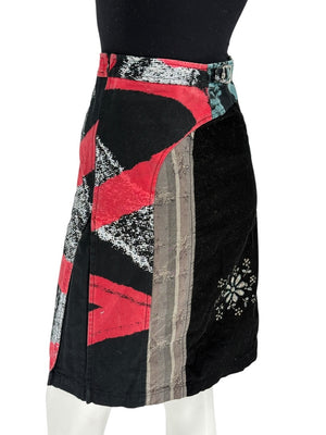 Custo Barcelona Women’s Multicolor Patchwork Cotton Skirt – Size 0