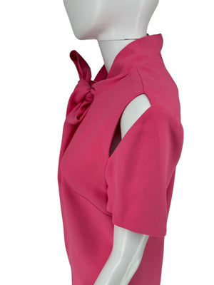 Pamella Roland Fuchsia Cold Shoulder Shift Dress – Large