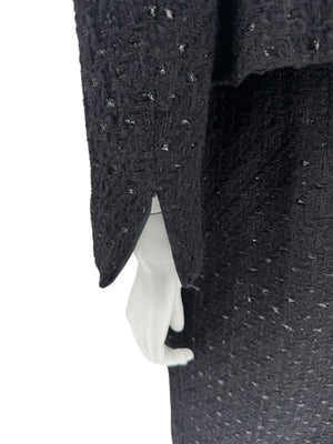 Les Copains Black Textured Wool Blend Skirt Suit – Size 10 (NWT)