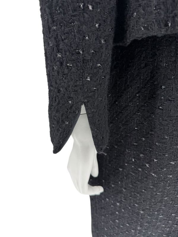 Les Copains Black Textured Wool Blend Skirt Suit – Size 10 (NWT)