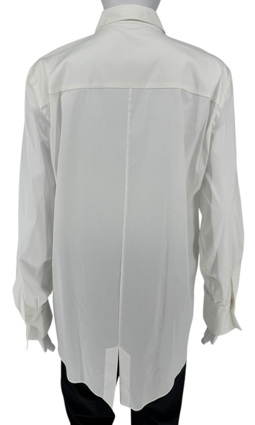 Brunello Cucinelli White Cotton Shirt with Monili Trim – Size L