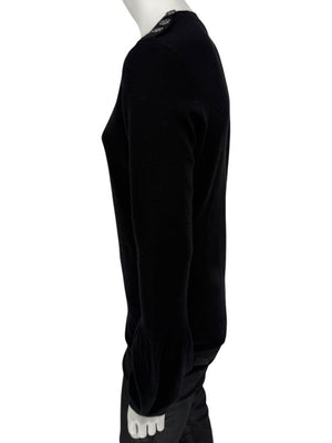 Burberry London Black Silk & Cashmere Knit Top – Size L