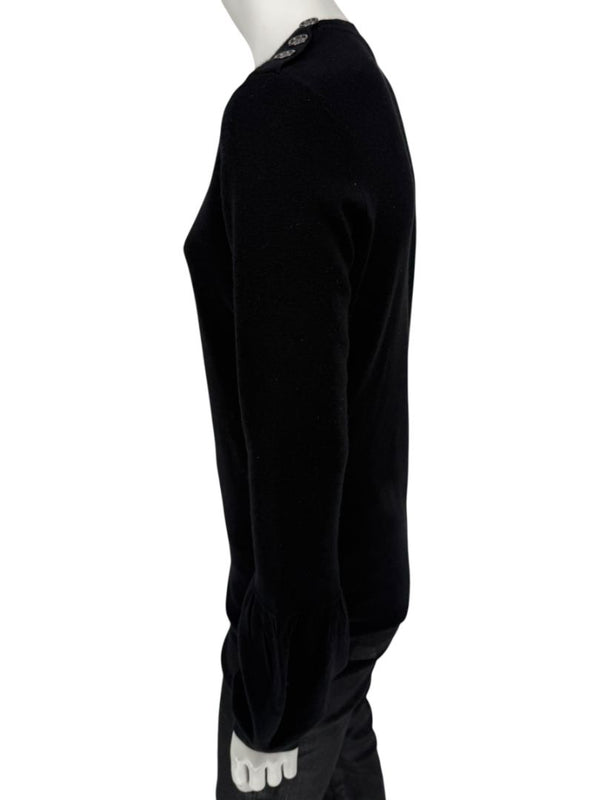 Burberry London Black Silk & Cashmere Knit Top – Size L