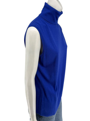 Lafayette 148 New York Royal Blue Sleeveless Turtleneck Sweater – Size L