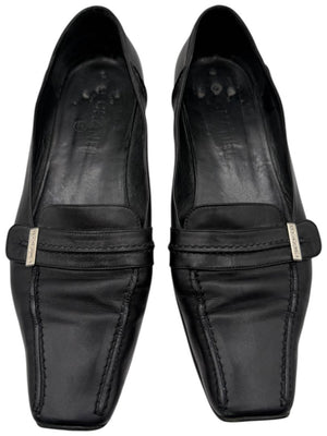 Chanel Black Leather Square-Toe Loafers – Size 41