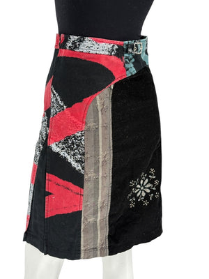 Custo Barcelona Women’s Multicolor Patchwork Cotton Skirt – Size 0