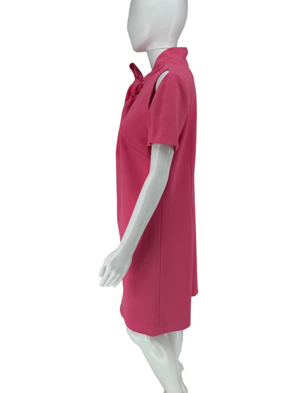 Pamella Roland Fuchsia Cold Shoulder Shift Dress – Large