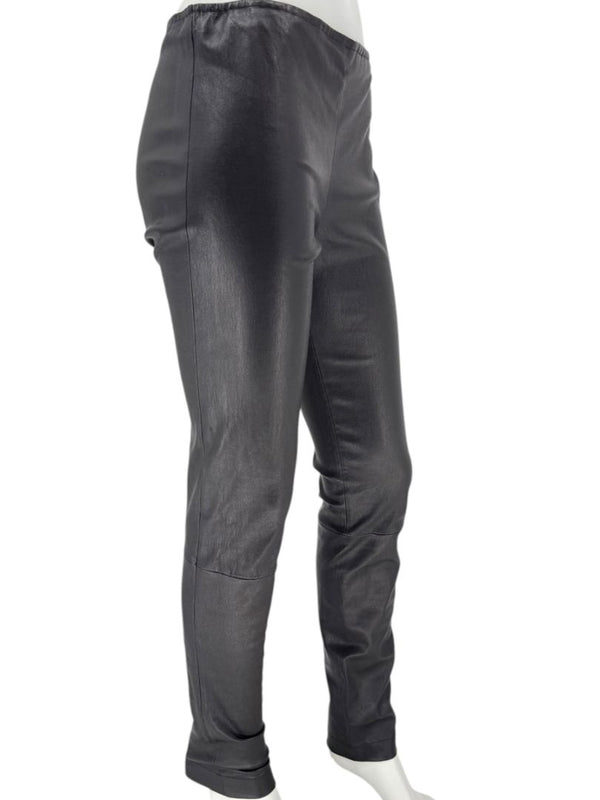 The Row Black Lambskin-Front Legging Pants – Size Large