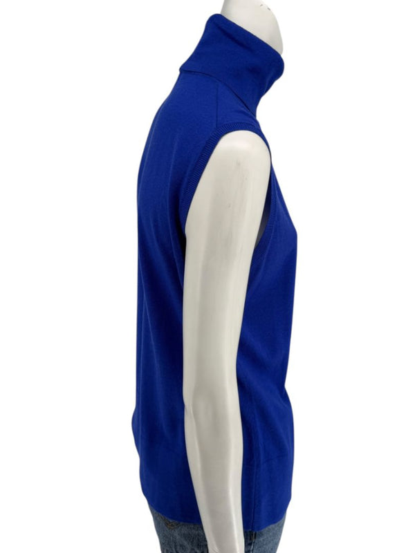 Lafayette 148 New York Royal Blue Sleeveless Turtleneck Sweater – Size L