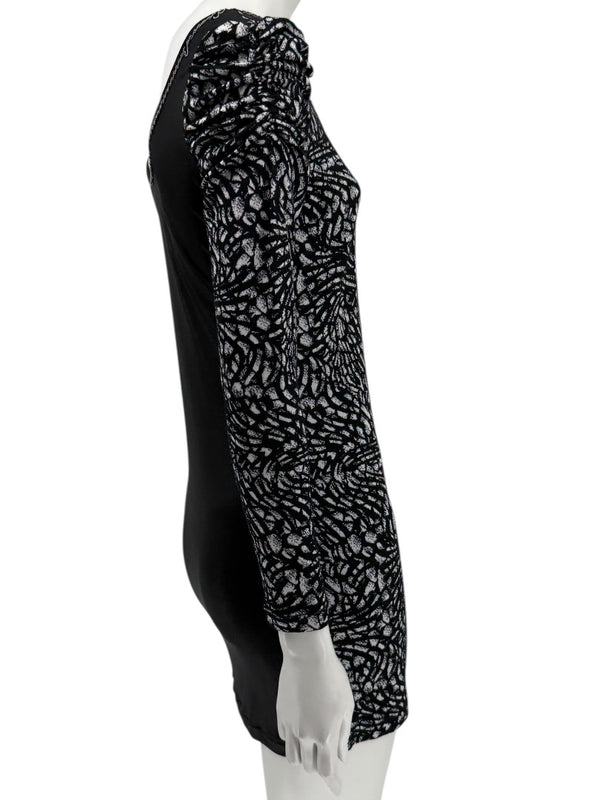 Custo Barcelona Long-Sleeve Printed Mini Dress – Size 0