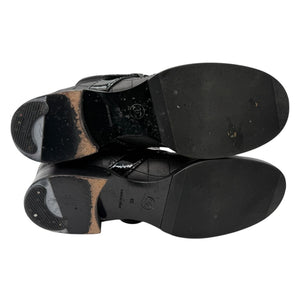 Chanel Quilted Calfskin & Patent Leather Mid-Calf Boots – Size 40 (EU)