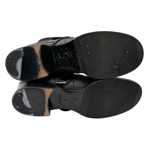 Chanel Quilted Calfskin & Patent Leather Mid-Calf Boots – Size 40 (EU)