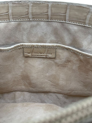Nancy Gonzalez Caiman Crocodile & Mink Shoulder Bag