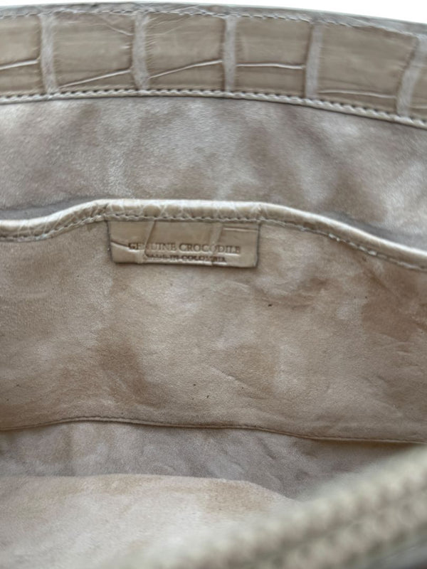 Nancy Gonzalez Caiman Crocodile & Mink Shoulder Bag