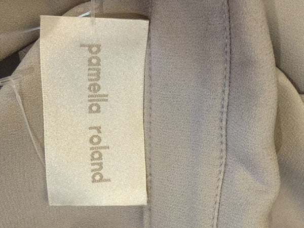 Pamella Roland Light Grey Ruffle Front Blouse – Large
