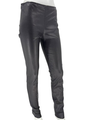The Row Black Lambskin-Front Legging Pants – Size Large