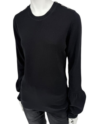 Burberry London Black Silk & Cashmere Knit Top – Size L