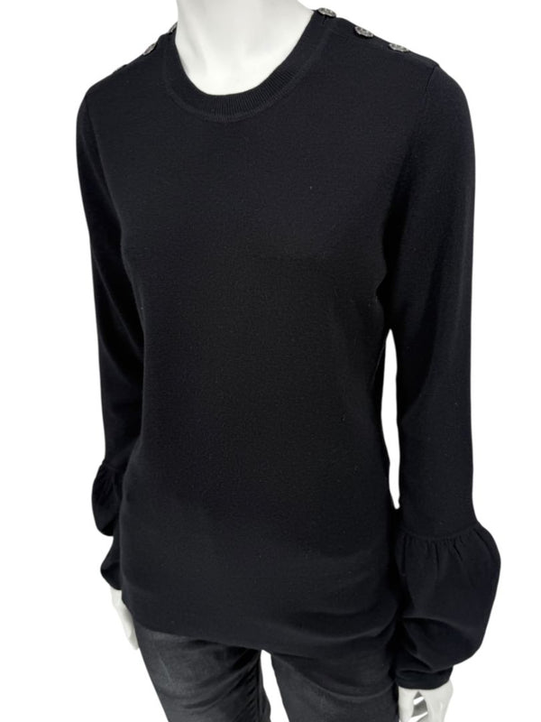 Burberry London Black Silk & Cashmere Knit Top – Size L