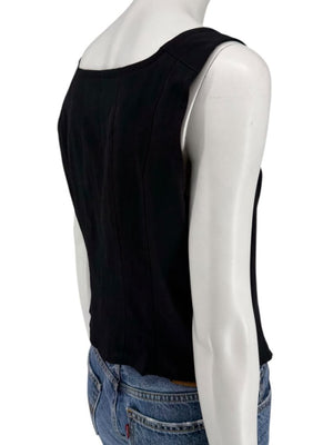 Ivan Grundahl Black Structured Hook-Front Corset Top – Size 44