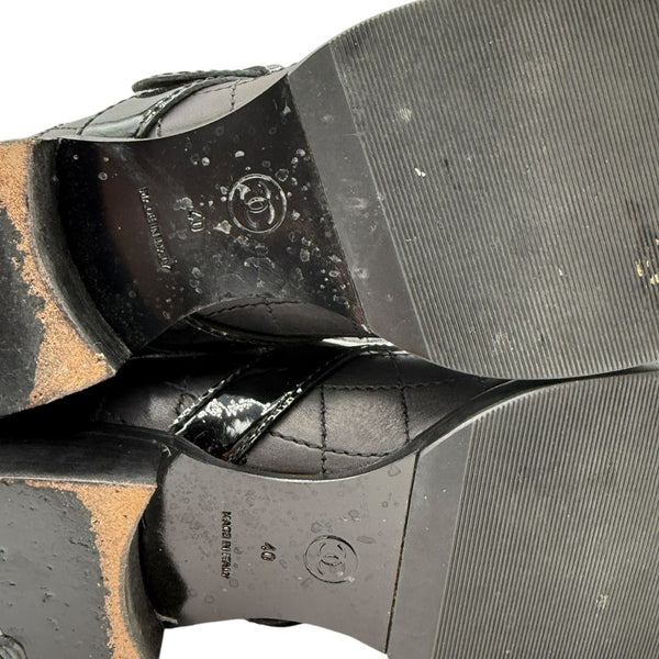 Chanel Quilted Calfskin & Patent Leather Mid-Calf Boots – Size 40 (EU)