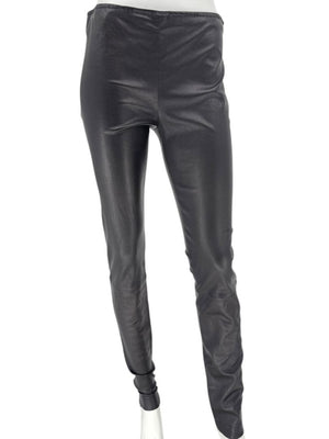 The Row Black Lambskin-Front Legging Pants – Size Large