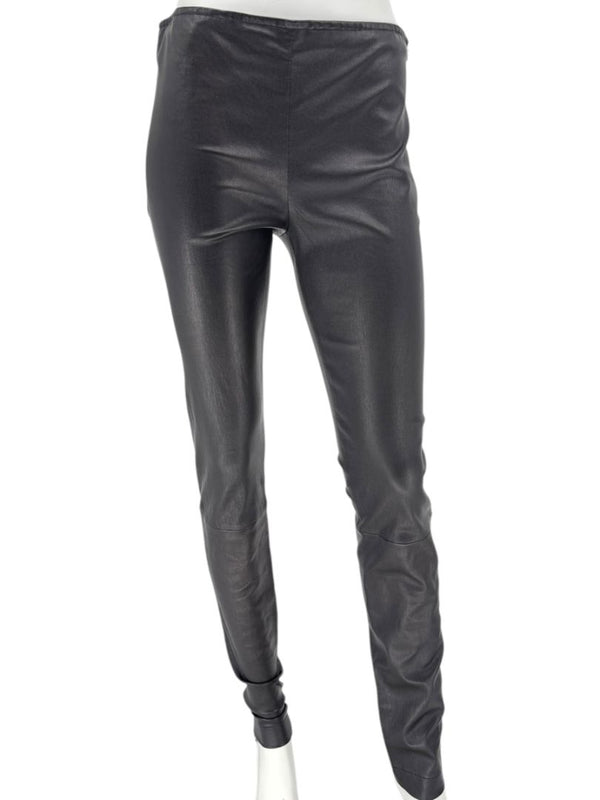 The Row Black Lambskin-Front Legging Pants – Size Large