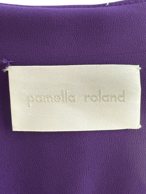 Pamella Roland Purple 2-Piece Dress & Coat Set Sheath Dress & Jacket – Large