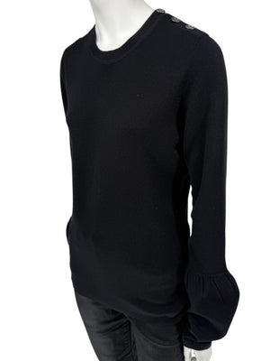 Burberry London Black Silk & Cashmere Knit Top – Size L