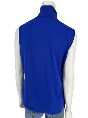 Lafayette 148 New York Royal Blue Sleeveless Turtleneck Sweater – Size L